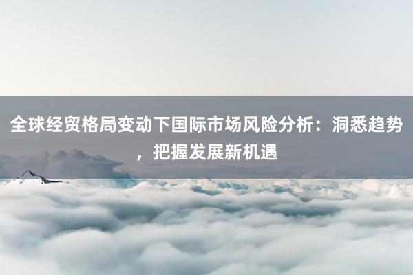 全球经贸格局变动下国际市场风险分析：洞悉趋势，把握发展新机遇